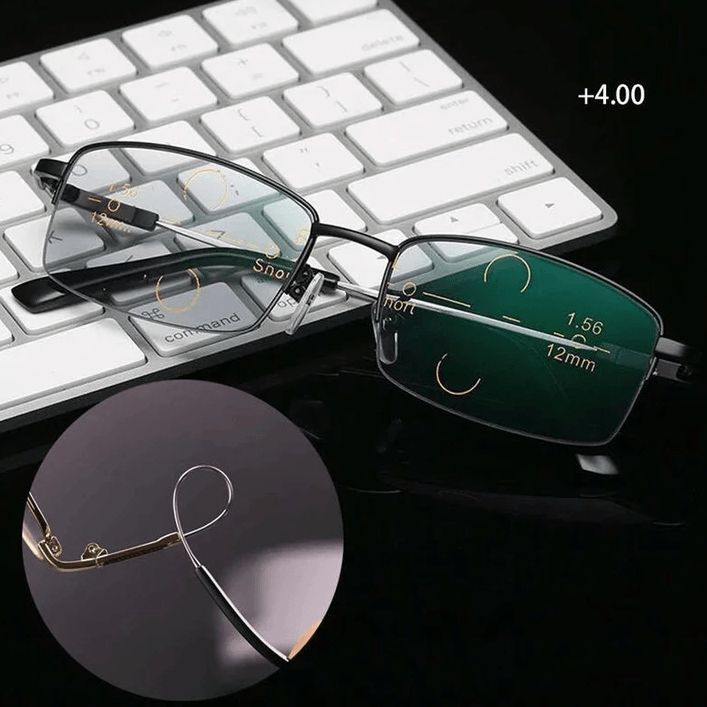 Progressieve Leesbril Titanium Multifocaal Montuur voor Veraf en Dichtbij Zien met Polycarbonaat Lenzen Unisex | Sulvida
