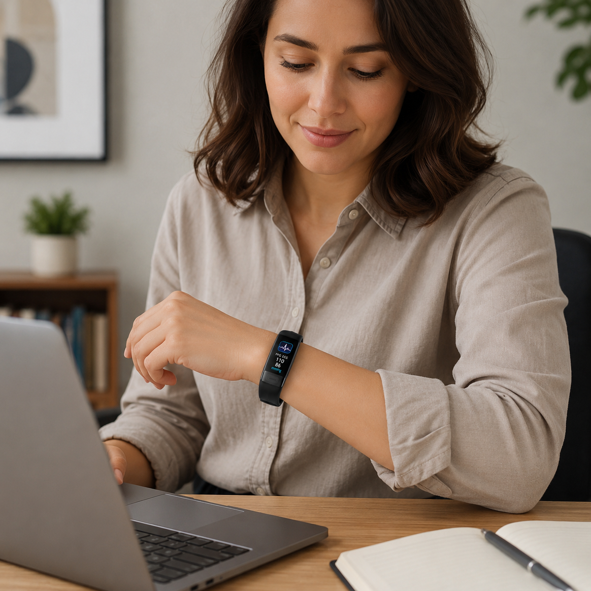 Gezondheidsmonitor Polsband met ECG en Hartslagmeting Bloeddruk SpO2 Slaapanalyse Waterdicht Fitness Tracker | Sulvida