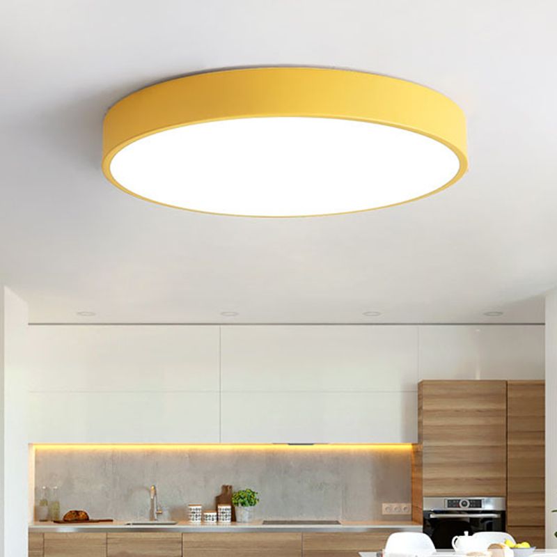 Ronde LED Plafondlamp Geel Blauw Groen Roze Grijs Modern Design Slaapkamer Woonkamer Kinderkamer Sfeerverlichting | Sulvida