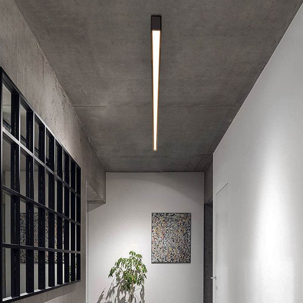 Lineaire Plafondlamp Zwart Metaal Dimbaar LED Integratie Moderne Strakke Wandlamp Plafondverlichting | Sulvida