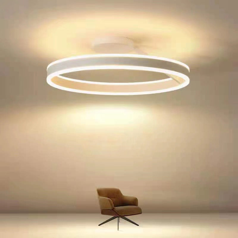 Minimalistische Plafondlamp LED Ronde Ringen Dimbaar Metaal Acryl Zwart Wit voor Slaapkamer Gang Eetkamer | Sulvida