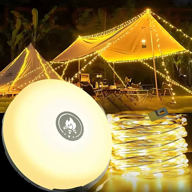 Inklapbare Campinglamp met Lichtsnoer Magnetisch Outdoor Buiten LED Lamp Verstelbaar Tuin Camping Hangend | Sulvida