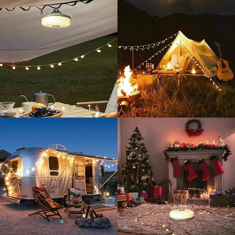 Inklapbare Campinglamp met Lichtsnoer Magnetisch Outdoor Buiten LED Lamp Verstelbaar Tuin Camping Hangend | Sulvida