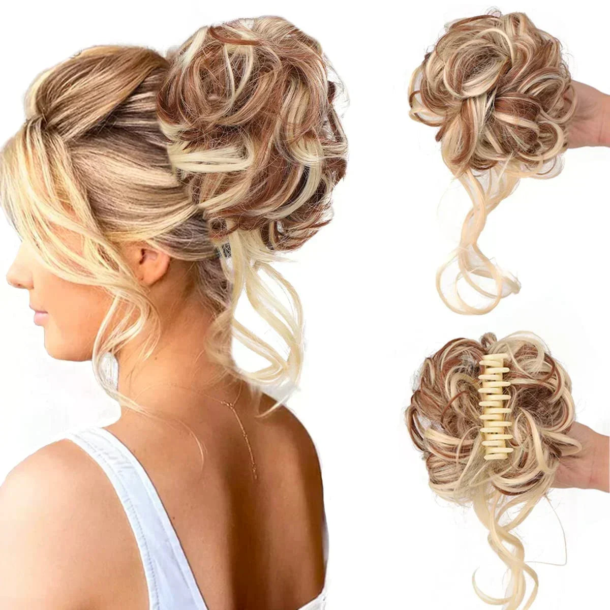 Clip-in Haarknot met Volume en Krullen voor Vol Effect – Instant Haarstuk 18 Kleuren | Sulvida