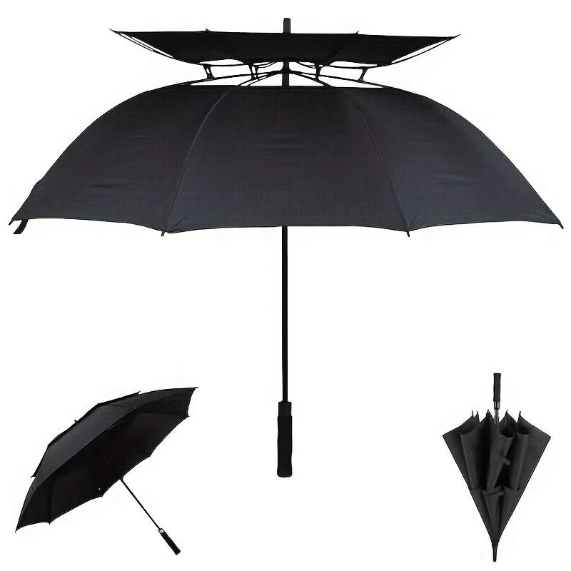 Parapluie de golf extra-large de 140 cm, ventilé et résistant au vent, pour 2 à 3 personnes, ouverture automatique et protection contre la pluie | Sulvida