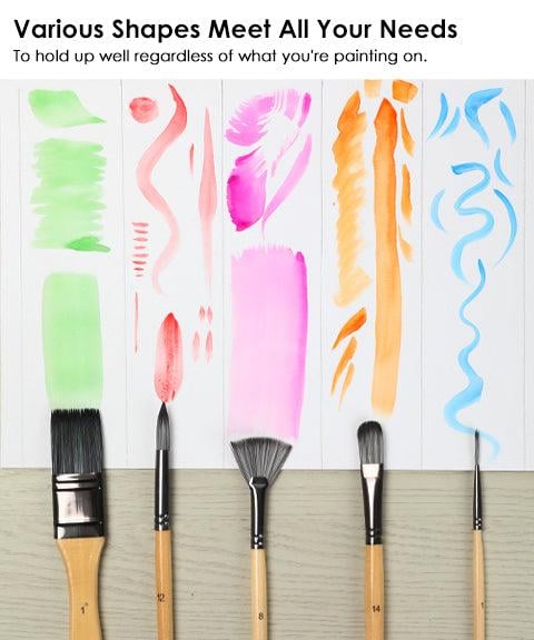 24-delig Penselen Palet mes set Nylon borstels acryl aquarel olie verf kwasten kunst schilderen hobby | Sulvida