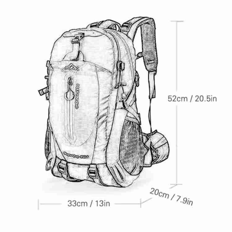 Waterdichte wandelrugzak 40 liter zwart blauw grijs outdoor trekking backpack reis rugtas voor hiking | Sulvida
