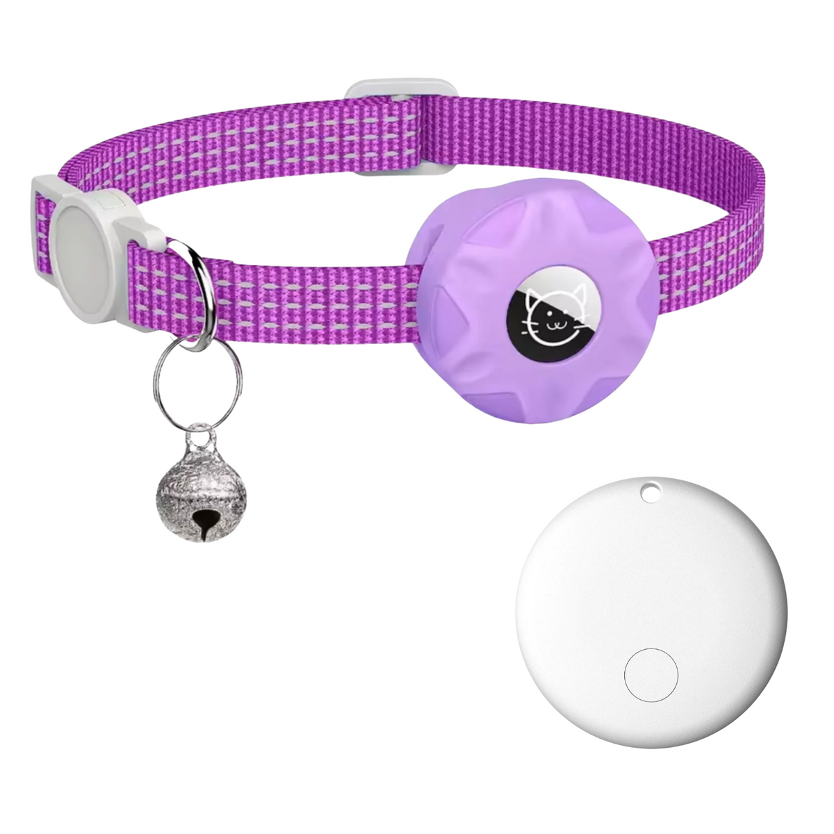GPS-tracker voor huisdieren met reflecterende halsband voor katten en honden locatiebepaling veiligheid | Sulvida