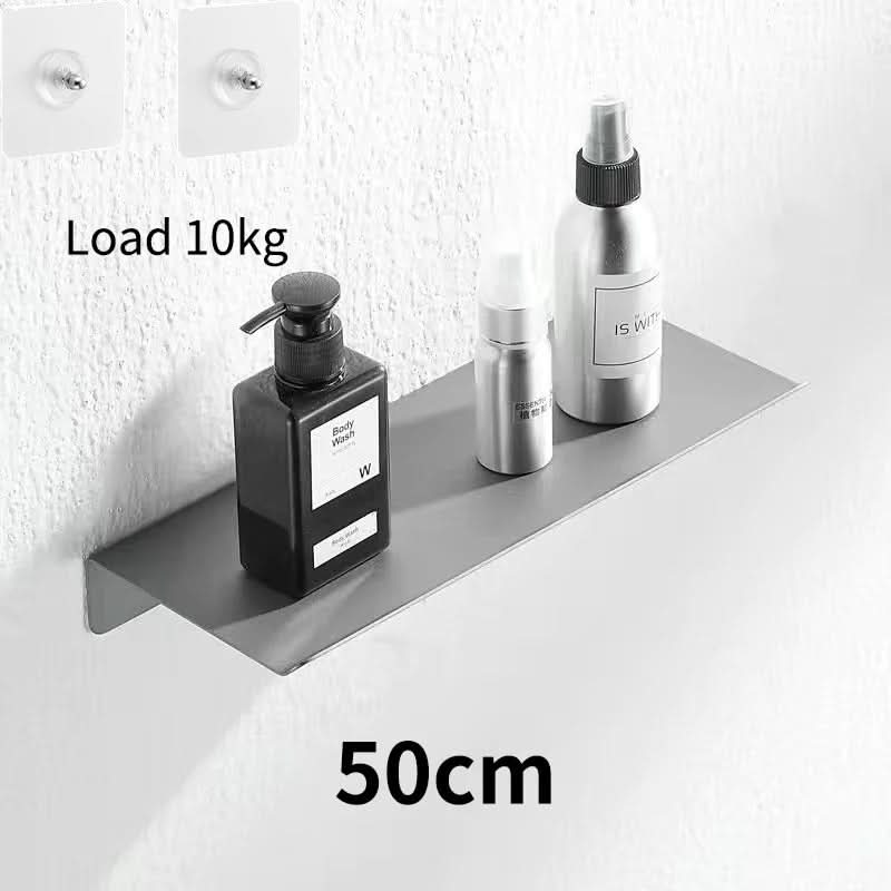 Zelfklevend Wandrek Zwevend Zonder Boren 30-50cm Badkamer Keuken Opbergsysteem Modern Design Wit Zwart | Sulvida