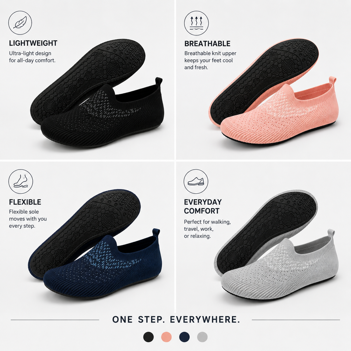 Gebreide Barefoot Instapschoenen Heren Lichtgewicht Ademend Walking Sportschoenen Flexibel Comfortabel | Sulvida