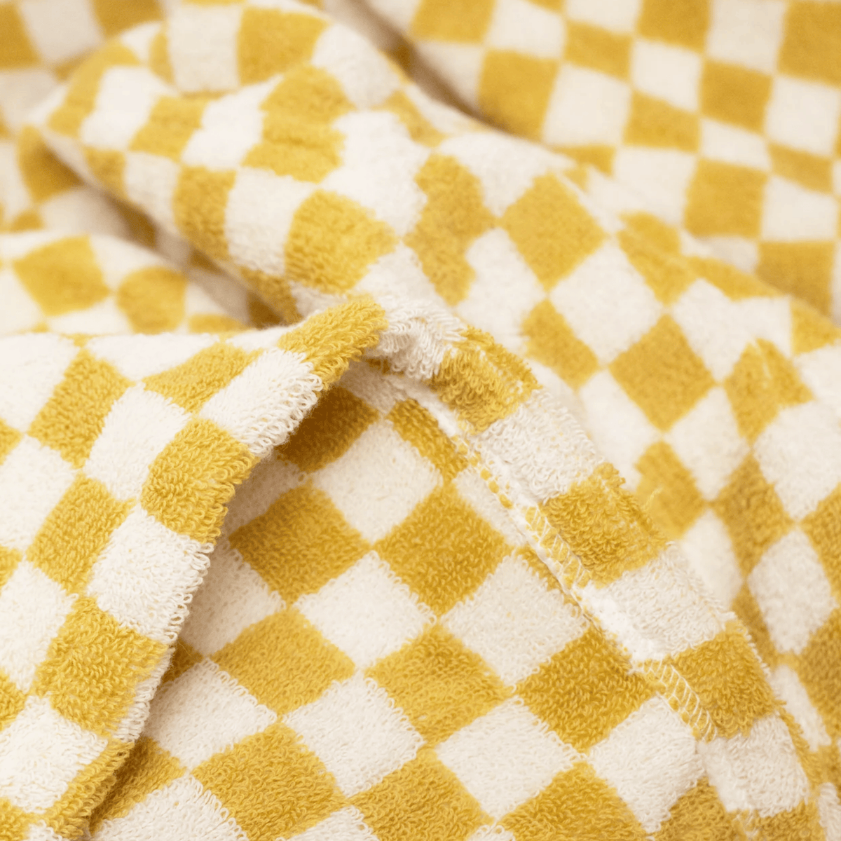 Badjas 100% Biologisch Katoen Jacquard Ruitmotief Groen Geel Luxe Huisbadjas Ochtendjas voor Dagelijks Gebruik | Sulvida