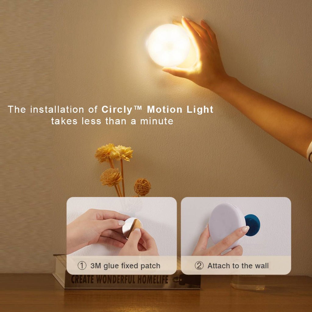 LED Wandlamp met Bewegingssensor – Rond Ø8cm Dimbaar USB Oplaadbaar Nachtlampje voor Hal Gang Kast Trap | Sulvida