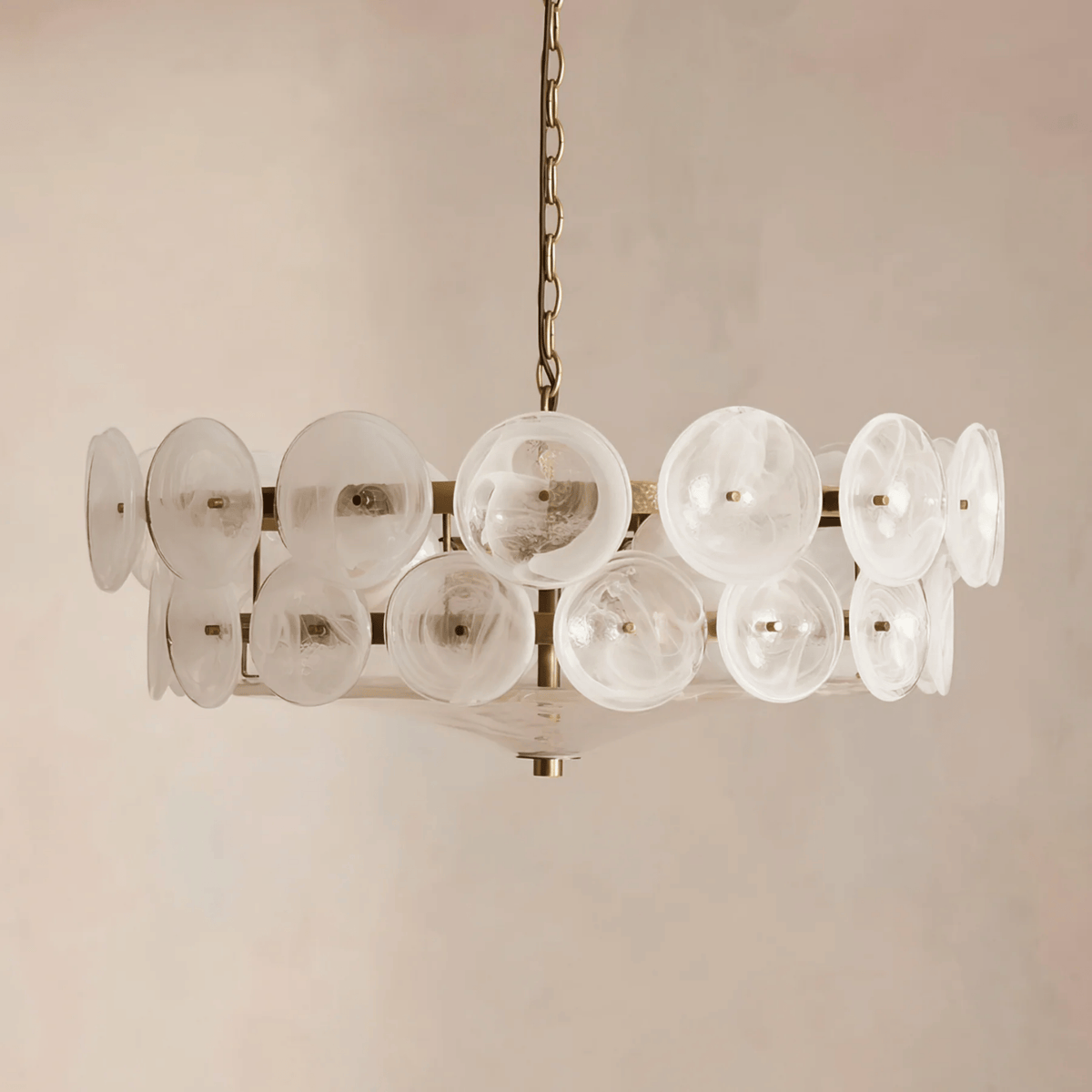 Glazen Schijvenlamp Ring Goud 60cm 80cm 100cm Hanglamp Warm Wit Licht Modern Design Kroonluchter Woonkamer | Sulvida