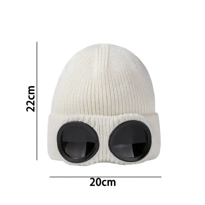 Unisex Gebreide Muts met Geïntegreerde Skibril – Zachte Wintermuts voor Wintersport Snowboarden en Koude Dagen | Sulvida