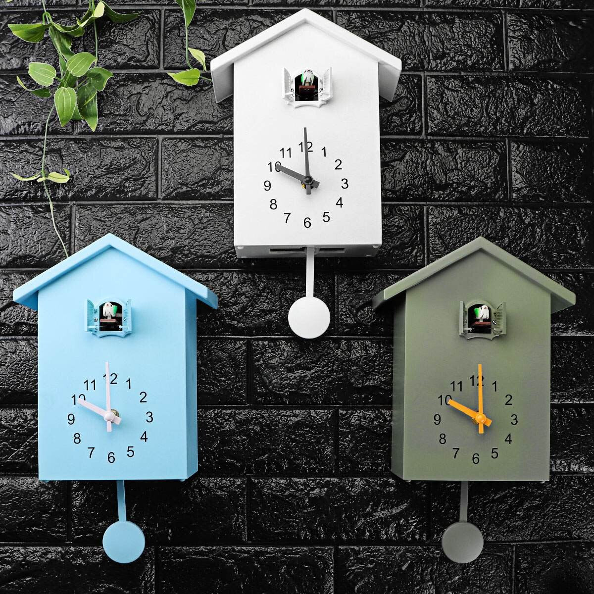 Houten Koekoeksklok met Geluidsmodule Kwarts Uurwerk Modern Minimalistisch Wandklok Woonkamer Keuken | Sulvida