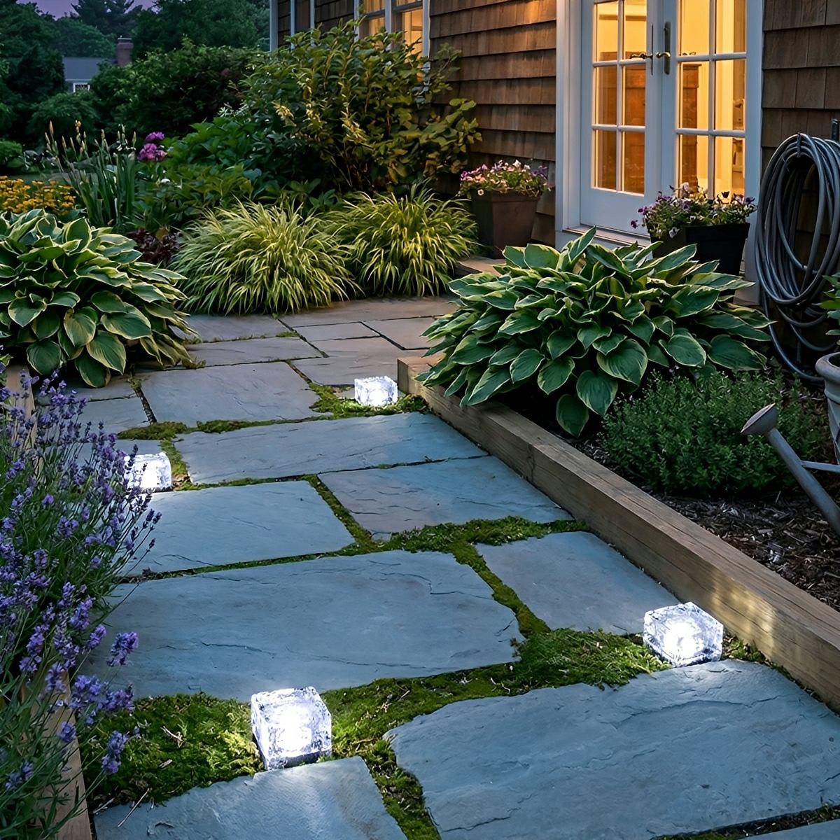 Zonne-energie LED Tuinverlichting Vierkant Kristalglas Tuinlamp Waterdicht Padverlichting Gazon Buitenlamp | Sulvida