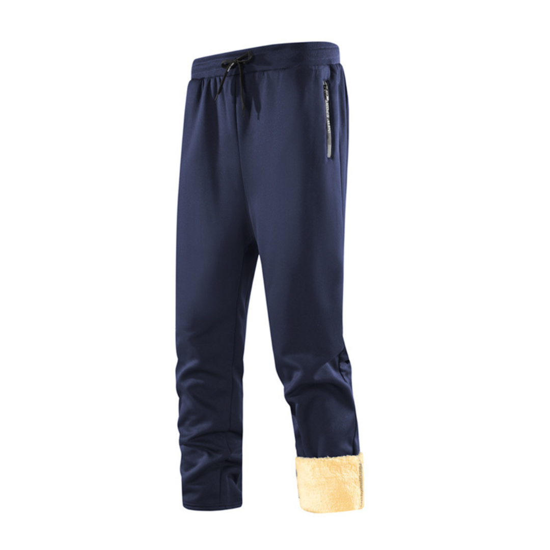 Sherpa gevoerde joggingbroek fleece warm winterbroek met ritszakken trekkoord en elastische tailleband | Sulvida