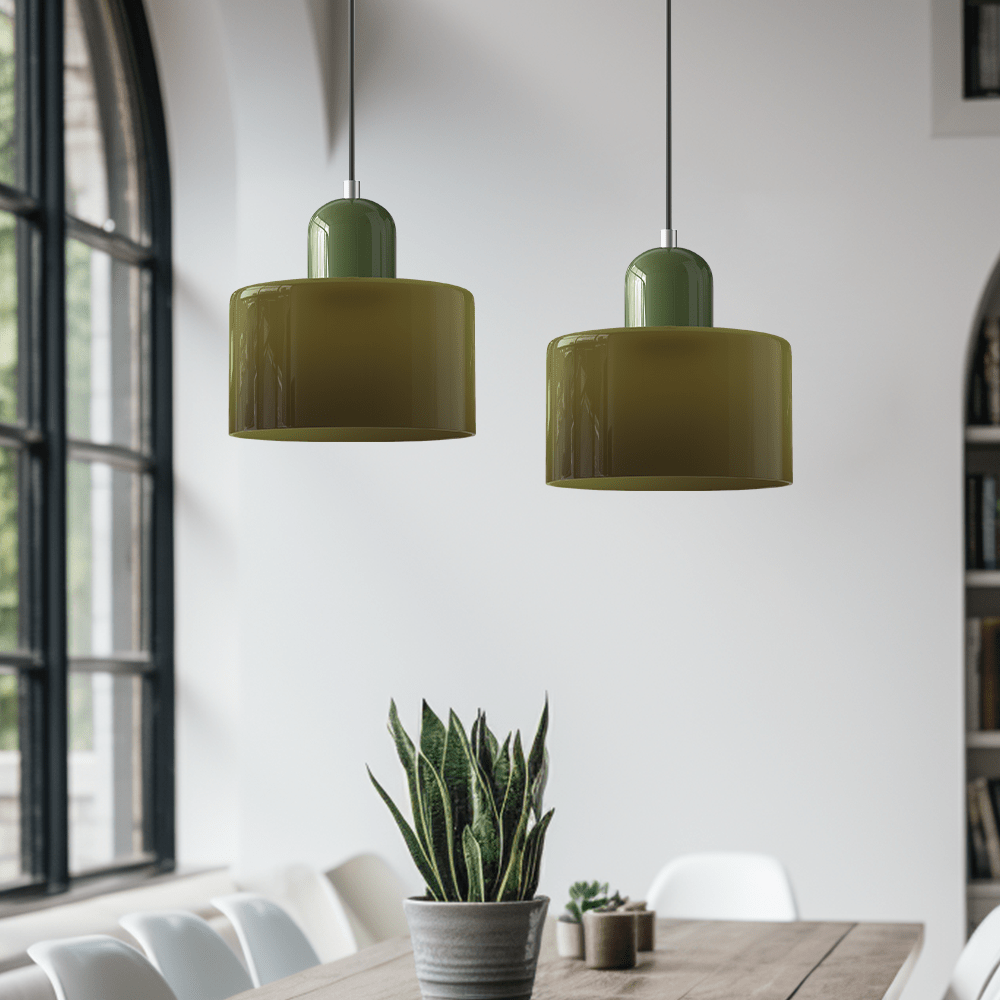 Glazen Hanglamp Bauhaus Design Goudkleurig Metaal E27 Fitting Eetkamer Woonkamer Verstelbaar Moderne Verlichting | Sulvida