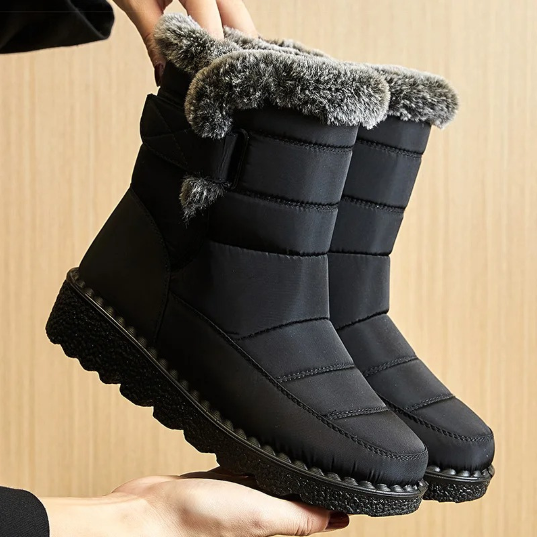 Dameslaarzen Waterdicht met Warmvoering Antislip Zool Klittenband Winterschoenen Dames Wol Sneeuw Winter Comfort | Sulvida