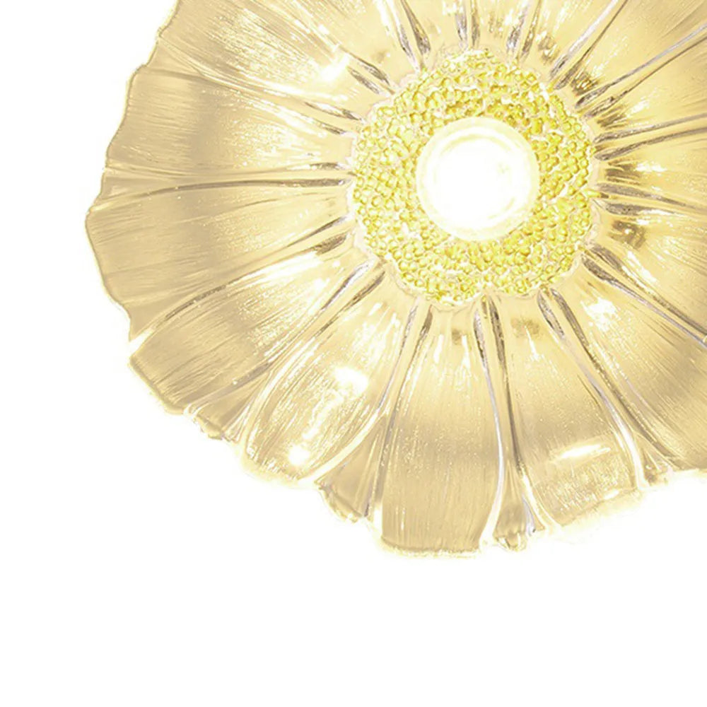 Glazen Hanglamp Bloem met Messing Details Plafondlamp Eetkamer Slaapkamer Woonkamer Retro Verlichting | Sulvida