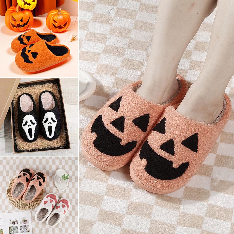 Halloween Huispantoffels met Pompoenenprint Antislip Zachte Binnenschoenen Comfortable Indoor Sloffen Volwassenen | Sulvida