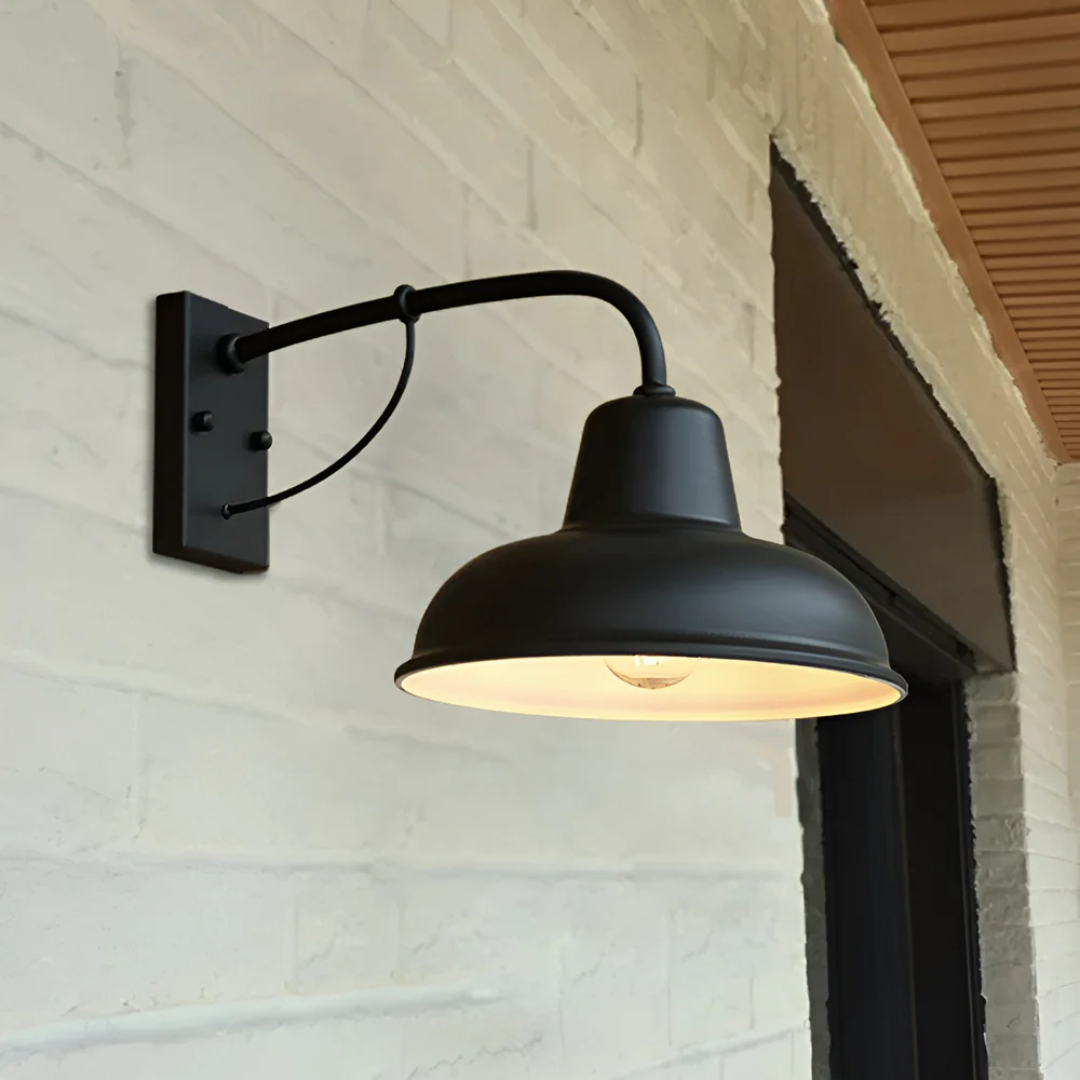 Applique murale industrielle en métal pour l’extérieur, résistante aux intempéries, éclairage extérieur vintage, noire, argentée, pour terrasse et jardin | Sulvida