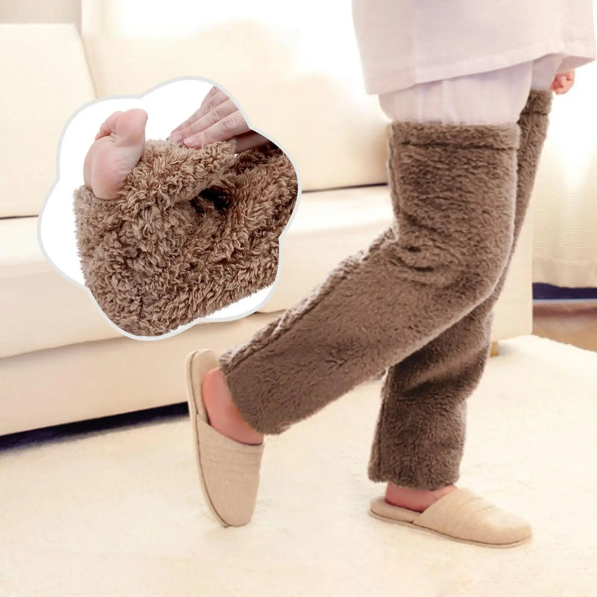 Pluche Bovenbeen Hoge Warme Sokken – Lange Fuzzy Beenwarmers met Open Teen Ontwerp – Comfortabele Winterkousen | Sulvida