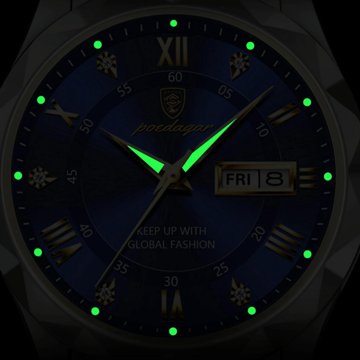 Herenhorloge Lichtgevende Wijzerplaat Roestvrijstaal 41mm Waterbestendig Datum Weekweergave Quartz Zakelijk | Sulvida