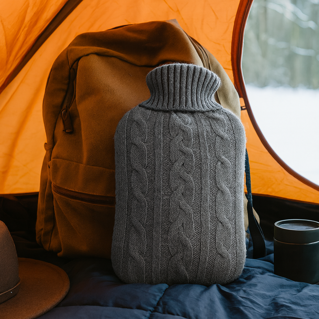 Warmwaterkruik 2 liter met zachte pluche hoes afneembaar comfortabel wol imitatiebont voor koude dagen | Sulvida