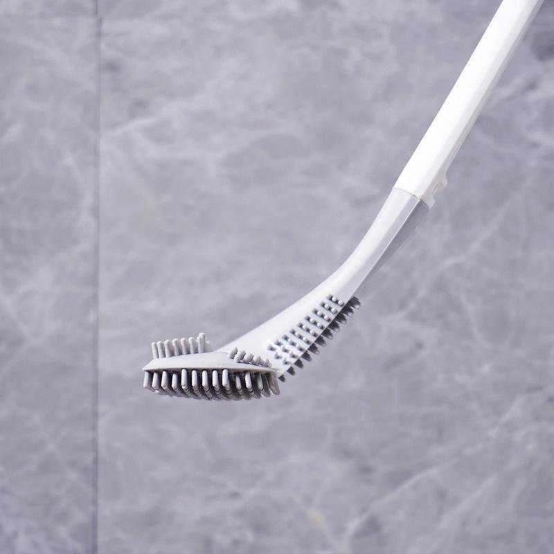Driehoekige WC-Borstel met Wandhouder | Hygiënische Toiletborstel voor Moderne Badkamer Zonder Boren | Sulvida