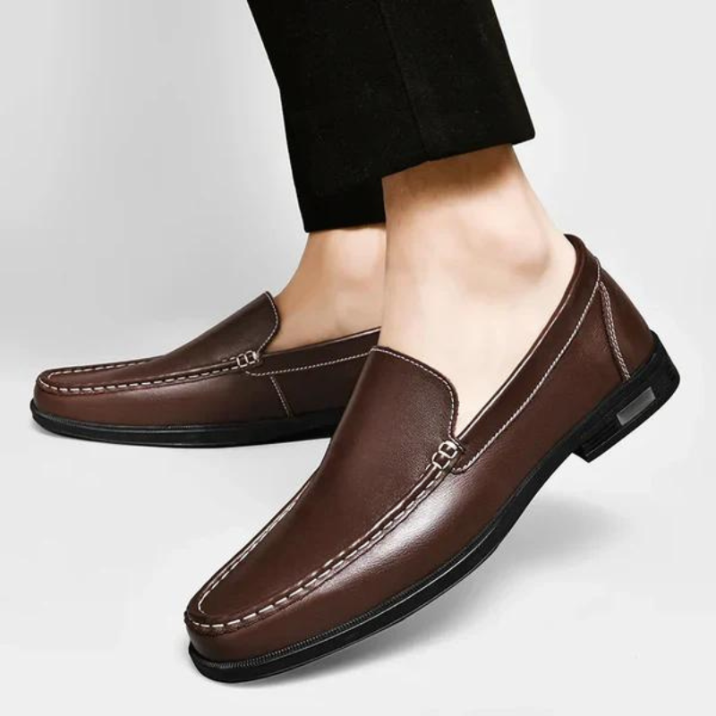 Lederen loafers heren premium comfortabel klassiek zwart bruin grijs blauw business formeel casual schoeisel | Sulvida