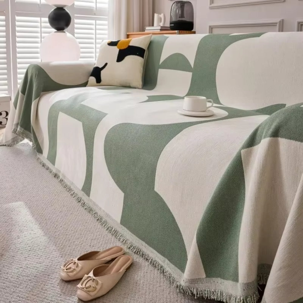 Chenille Bankhoes Boho Jacquard 180×130 cm Met Kwastjes Tweezijdig Plaid Bank Bescherming Woonkamer Decoratie | Sulvida