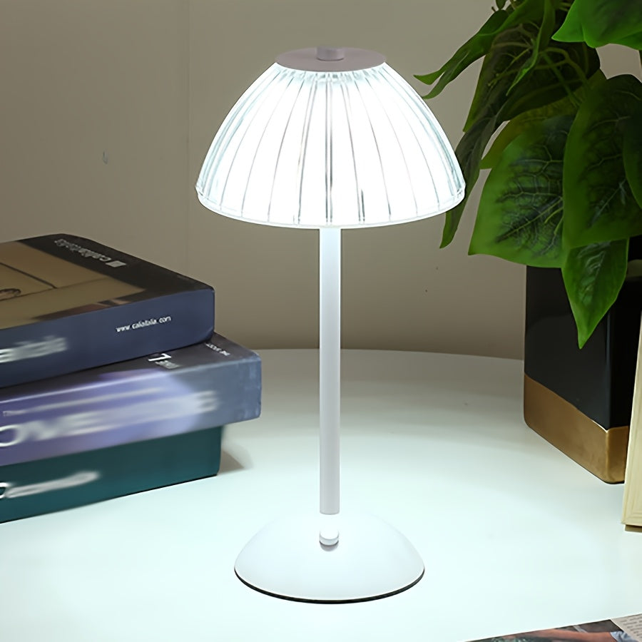 Oplaadbare tafellamp met kristalglas en aanraakbediening voor sfeervol wooninterieur warm sfeerverlichting | Sulvida