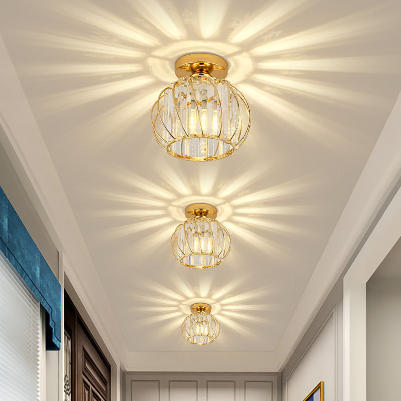 Kristallen Plafondlamp Metaal met E27 Fitting Goud Zwart Woonkamer Gang Eetkamer Luxe Moderne Verlichting | Sulvida