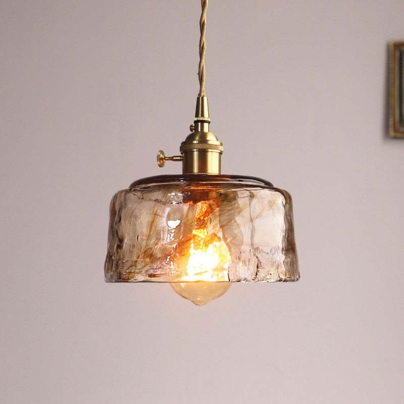 Hanglamp Glas Messing Industrieel Retro Design Woonkamer Eetkamer Slaapkamer Warm Licht LED E27 Vintage Stijl | Sulvida