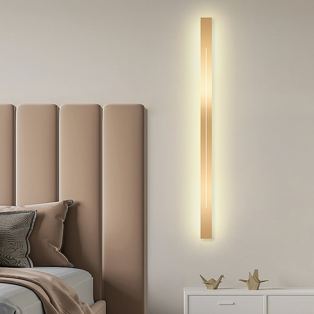 LED Wandlamp Modern Lineair Design Zwart Goud Acryl Metaal Slaapkamer Woonkamer Dimbaar 60-200cm Elegant | Sulvida
