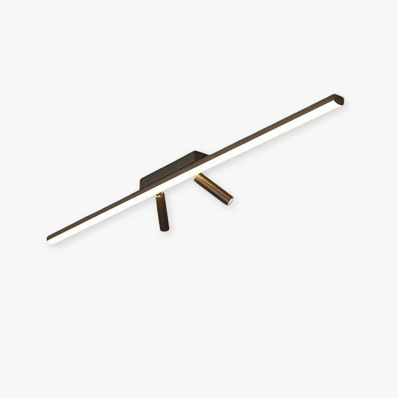 Lineaire LED Plafondlamp Zwart met Verstelbare Spots Modern Interieur Design Woonkamer Eetkamer 80-100cm | Sulvida