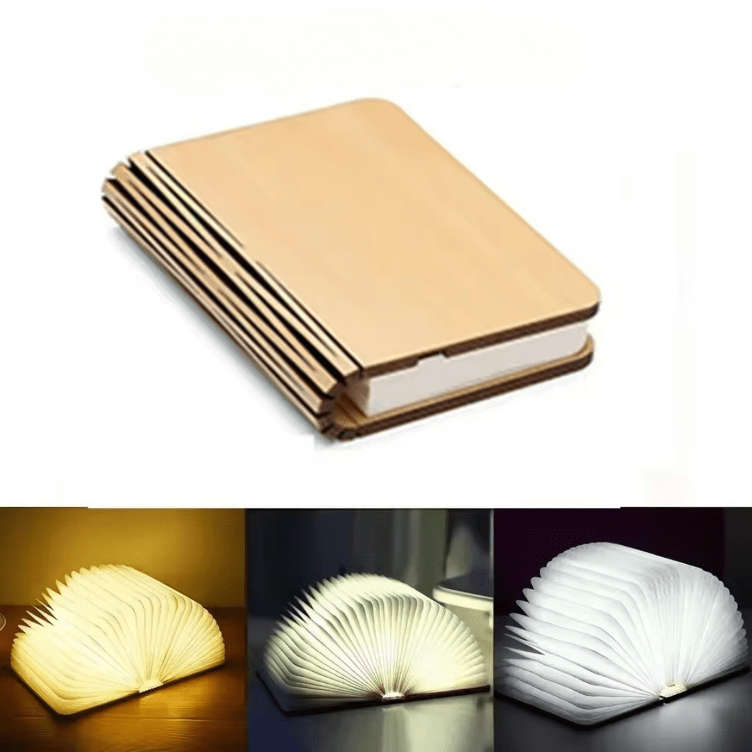 Opklapbare Tafellamp met LED Boekvorm Design 360° Verstelbaar Oplaadbaar Sfeerlicht Nachtlampje Leeslamp | Sulvida