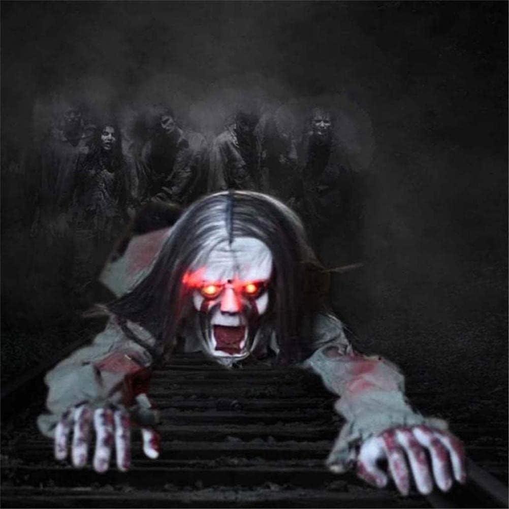 Bewegende Spookfiguur met Lichtgevende LED Ogen – Geluidsgeactiveerd Halloween Decoratiestuk voor Feest | Sulvida