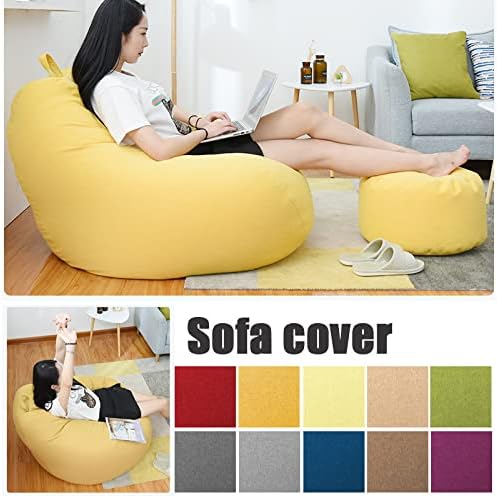 Zitzakhoes linnen ergonomisch design loungehoezen zonder vulling polyester afneembaar wasbaar relaxen | Sulvida
