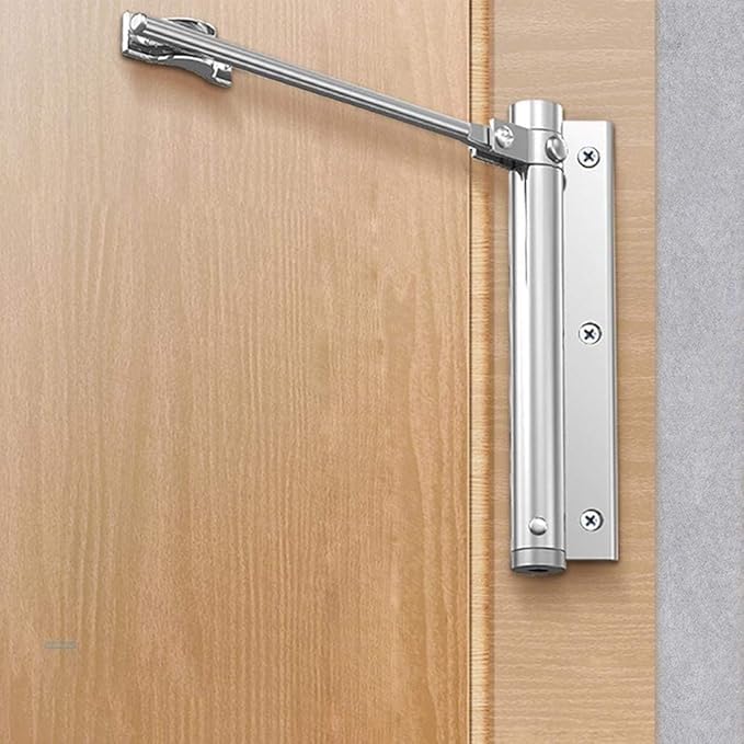 Automatische deurdranger verstelbaar edelstaal links en rechts voor woon- en slaapkamers en kantoren | Sulvida