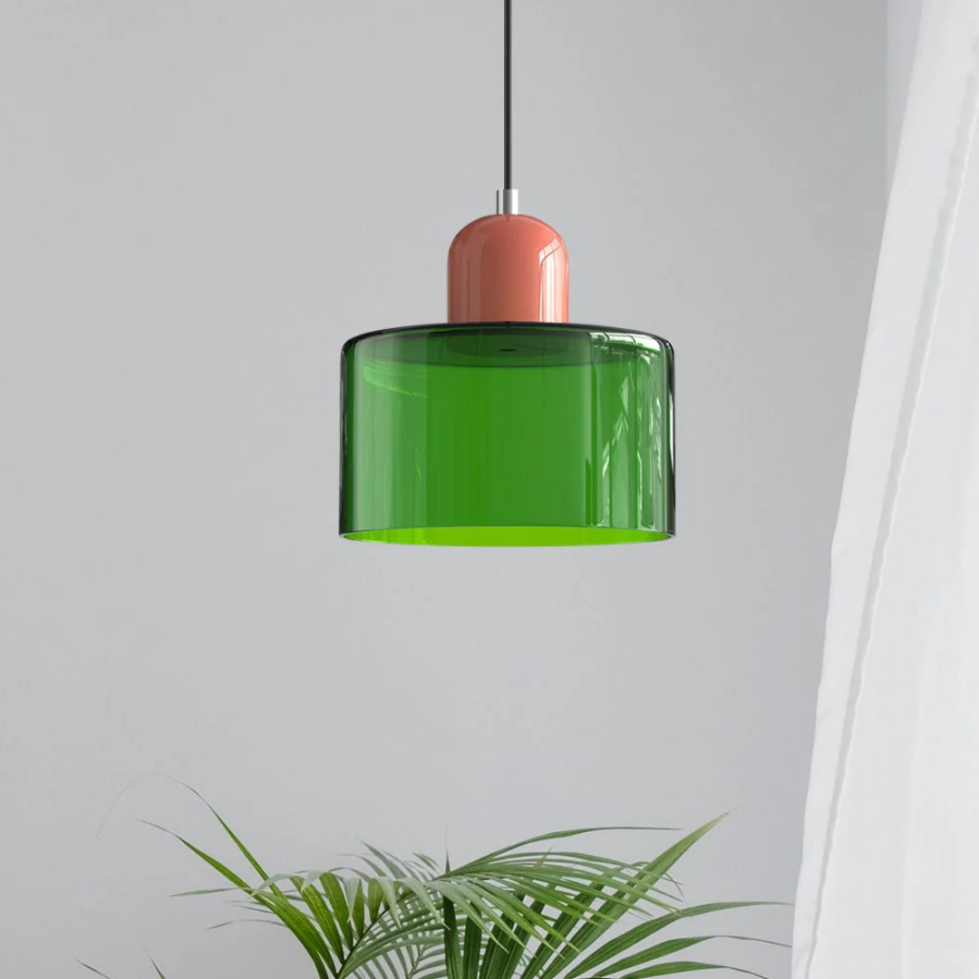 Glazen Hanglamp Tweekleurig Design Pendant Lamp voor Eetkamer Leeshoek Verstelbaar Stijlvol Lichtarmatuur | Sulvida