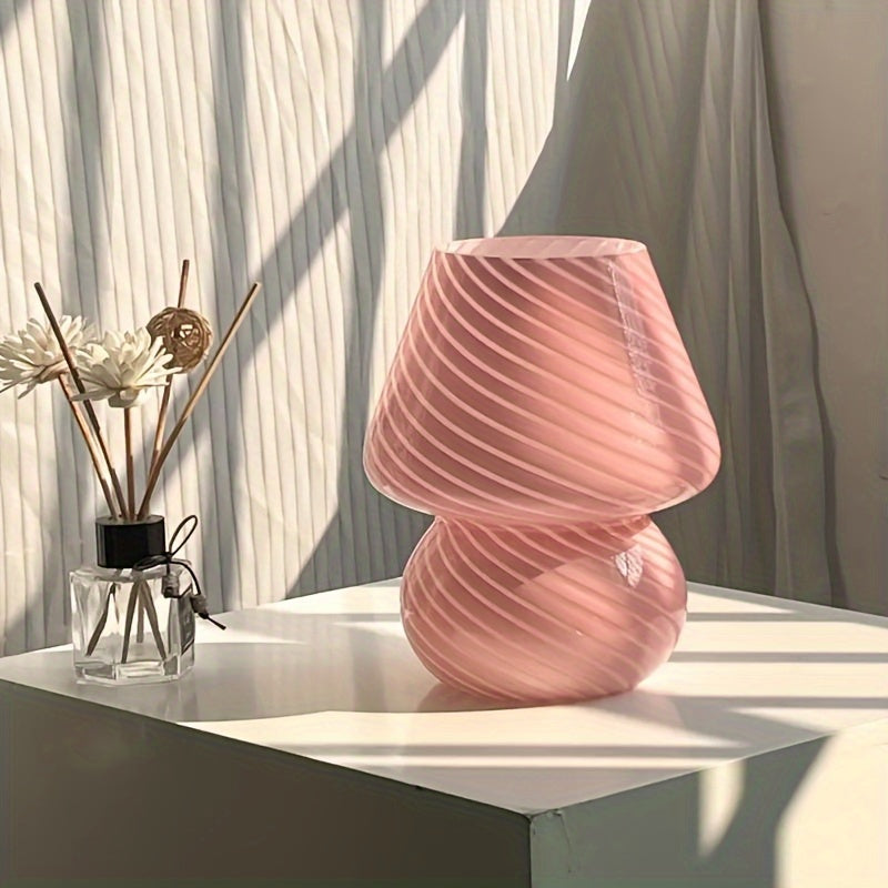 Glazen Paddenstoel Tafellamp USB Dimbaar Zwenkglas Sfeerlicht Nachtlampje Retro Art Deco Leeslamp Bedlampje | Sulvida