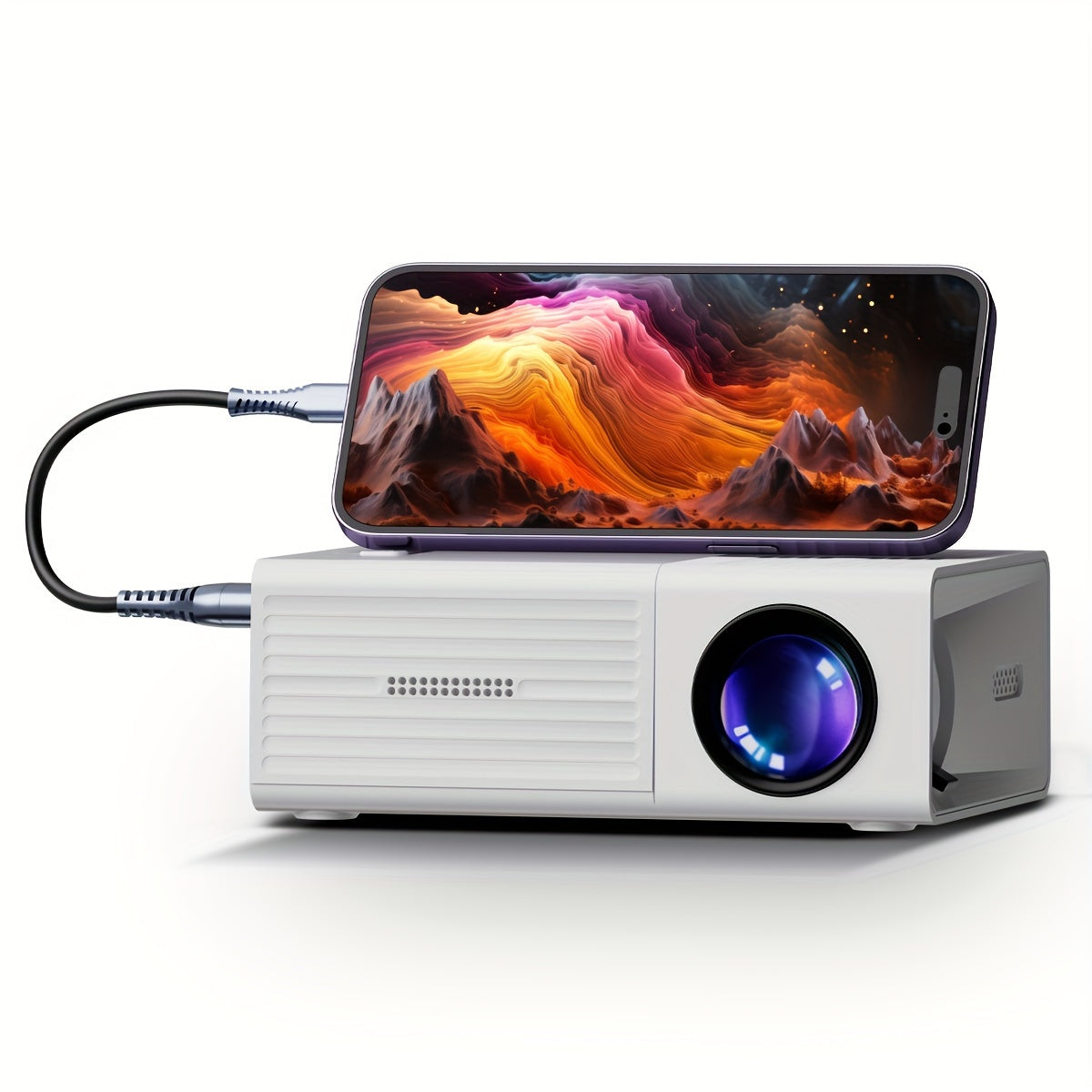 Compacte LED-Beamer 3000 Lumen HD Miniprojector Thuisbioscoop Reisbeamer HDMI USB Draagbaar Home Cinema | Sulvida