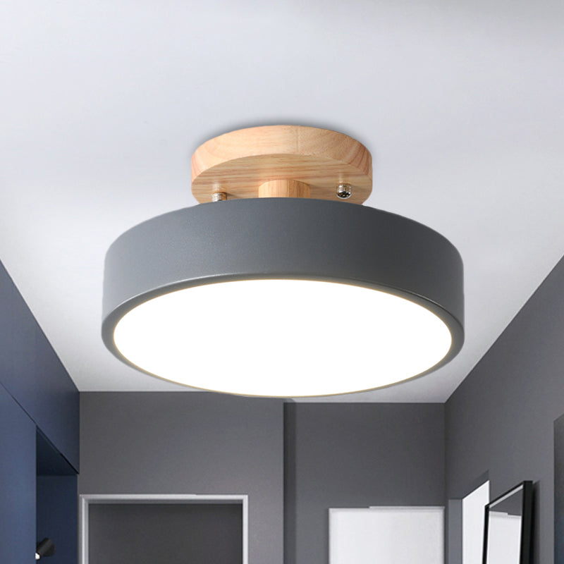 Metalen plafondlamp Scandinavische stijl LED verlichting houten rozet woonkamer slaapkamer gang modern | Sulvida
