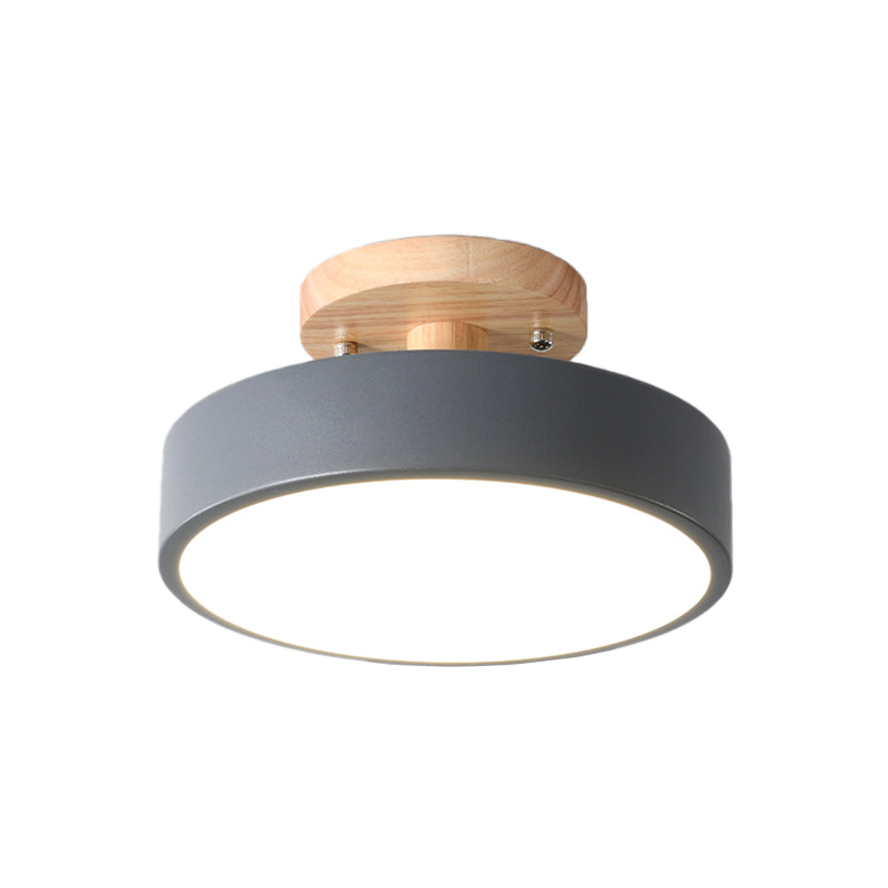 Metalen plafondlamp Scandinavische stijl LED verlichting houten rozet woonkamer slaapkamer gang modern | Sulvida