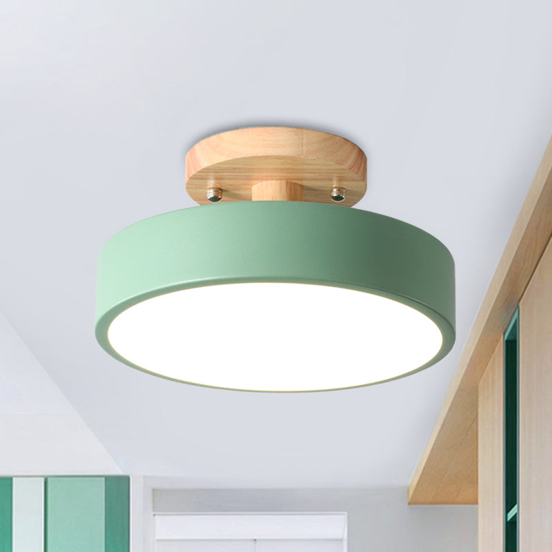 Metalen plafondlamp Scandinavische stijl LED verlichting houten rozet woonkamer slaapkamer gang modern | Sulvida