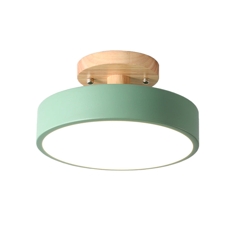 Metalen plafondlamp Scandinavische stijl LED verlichting houten rozet woonkamer slaapkamer gang modern | Sulvida