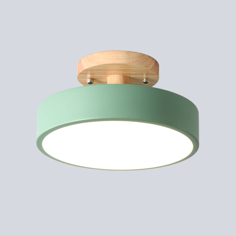 Metalen plafondlamp Scandinavische stijl LED verlichting houten rozet woonkamer slaapkamer gang modern | Sulvida