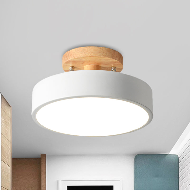 Metalen plafondlamp Scandinavische stijl LED verlichting houten rozet woonkamer slaapkamer gang modern | Sulvida
